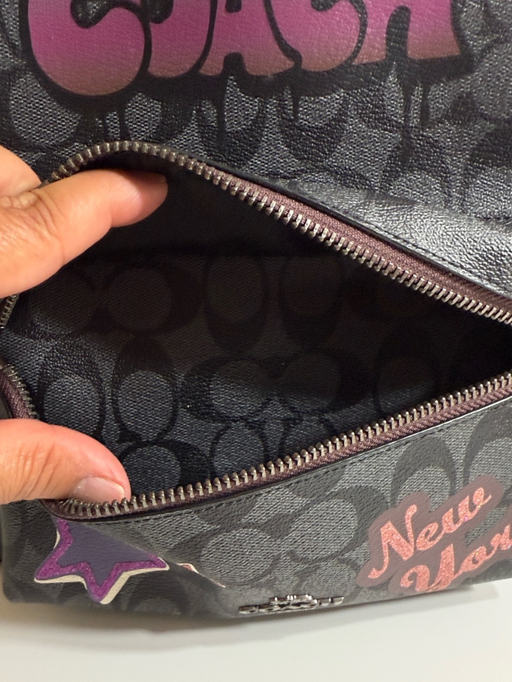 Coach Charlie Graffiti Backpack in Signature Canvas - Picture 10 of 12